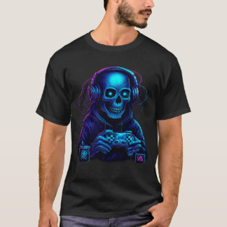 Skelett Halloween-Schädel-Gamer-gruselige Pumpi-Sp T-Shirt