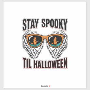 Skelett-Halloween-Shirt mit Hexenbrille Vintage Aufkleber