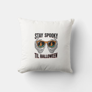 Skelett-Halloween-Shirt mit Hexenbrille Vintage Kissen