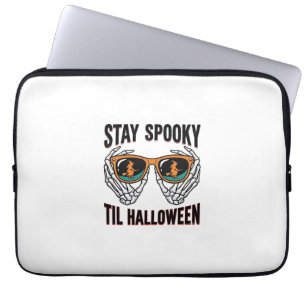 Skelett-Halloween-Shirt mit Hexenbrille Vintage Laptopschutzhülle