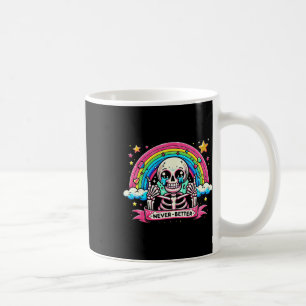 Skelett Halloween-Shirts Nie Besser Schädel Regenb Kaffeetasse