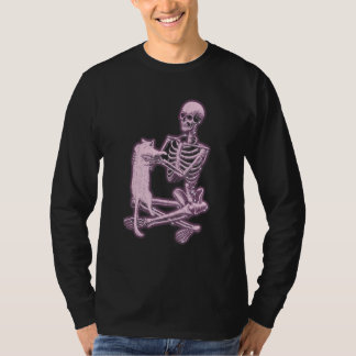 Skelett hält eine Katze Skelett & Katze Katzenid T-Shirt