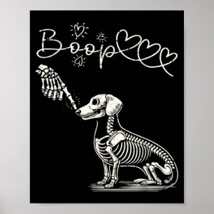 Skelett Hand berührt Nase Boop Dachshund Hund Lust Poster