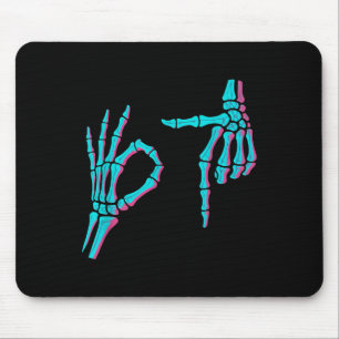 Skelett-Hand Funny Sechs Sieben 6 7 Meme 67 Hallow Mousepad
