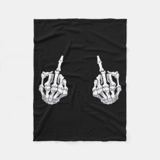 Skelett-Hand-Halloween-Knochen-Mittelfinger-Totenk Fleecedecke