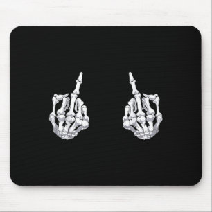 Skelett Hand Halloween Knochen Mittelfinger Totenk Mousepad