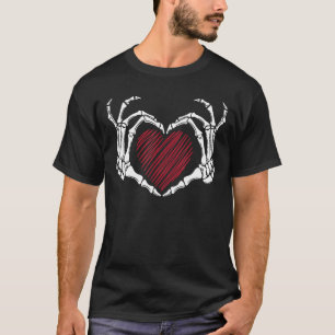 Skelett Hand Heart Sign Bones Kostüm Halloween 1 T-Shirt