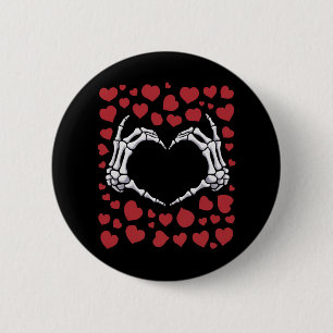 Skelett-Hand-Herz Lustige Knochen Valentinstag Button