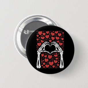 Skelett-Hand-Herz Valentinstag Lustige Liebe Button