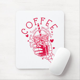 Skelett-Hand-Kaffee-Rote-Herzen-Gothik Mousepad