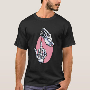Skelett-Hand Mittelfinger Nagellack Nageltechnik T-Shirt