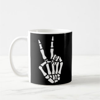 Skelett Hand-Peace-Schild Knochen für oder Kaffeetasse