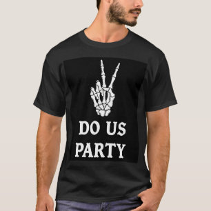 Skelett-Hand-Rock-Party-Schild-Stil T-Shirt