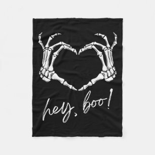 Skelett Hände Herz Hey Boo Lustiges Halloween Männ Fleecedecke