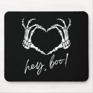 Skelett Hände Herz Hey Boo Lustiges Halloween Männ Mousepad
