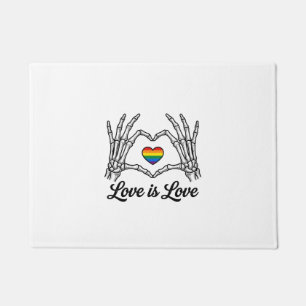 Skelett Hände Regenbogen Herz Liebe ist Liebe Shir Fußmatte