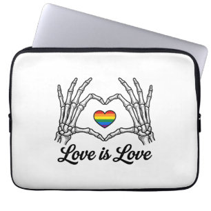 Skelett Hände Regenbogen Herz Liebe ist Liebe Shir Laptopschutzhülle