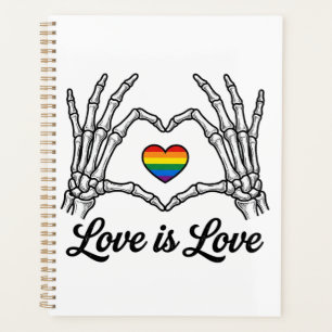 Skelett Hände Regenbogen Herz Liebe ist Liebe Shir Planer