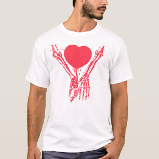 Skelett Hände rotes Herz Liebe Gothic Romantik T-Shirt