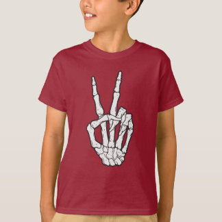 Skelett-Handzeichen für Friedenszeichen T-Shirt