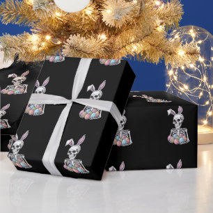 Skelett-Häschen hält Oster-Eier Lustiger Hase Geschenkpapier