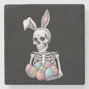 Skelett-Häschen hält Oster-Eier Lustiger Hase Steinuntersetzer