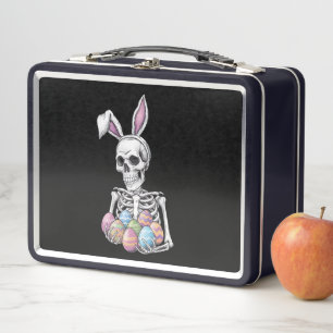 Skelett-Hase mit Ostereiern lustiger Hase Metall Brotdose