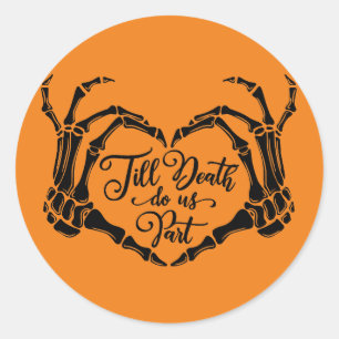 Skelett Heart Till Death Sticker