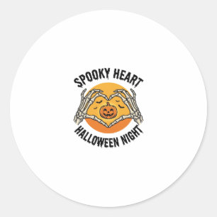 Skelett Herz Halloween Vintage Hände Design_1 Runder Aufkleber