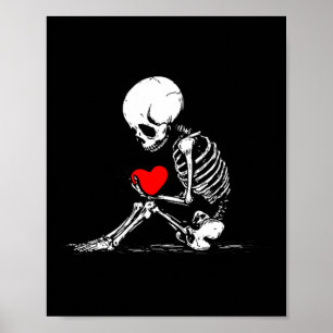 Skelett Herz Valentins Emo Gothic Minimalist Ck Poster