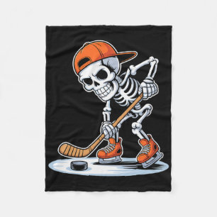 Skelett-Hockeyspieler Halloween  Fleecedecke