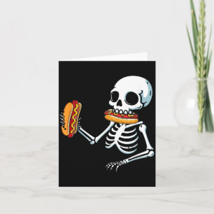 Skelett Hot Dog Halloween Karte