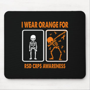 Skelett I trage Orange für RSD CRPS Awareness Mousepad