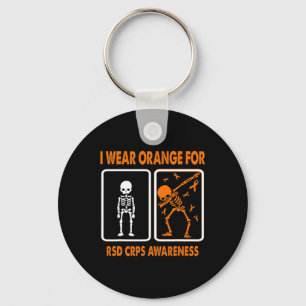 Skelett I trage Orange für RSD CRPS Awareness Schlüsselanhänger