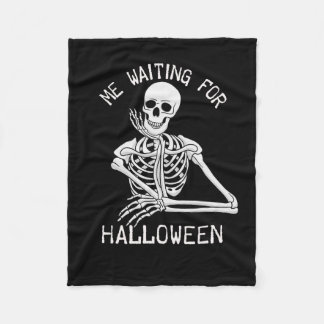 Skelett Ich Wartete zu Halloween Fleecedecke