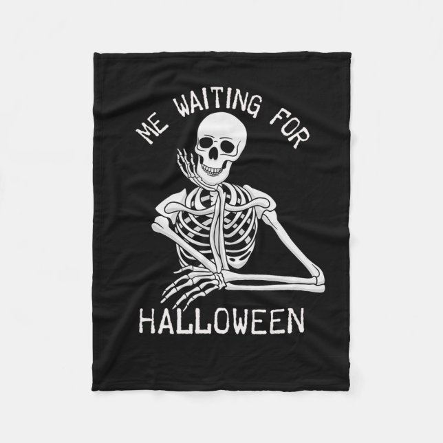 Skelett Ich Wartete zu Halloween Fleecedecke (Vorderseite)