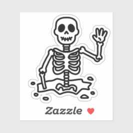 Skelett im Boden Aufkleber