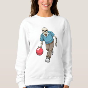 Skelett im Bowling mit Bowlingball Sweatshirt