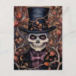 Skelett im Stil Halloween Einladung Postkarte