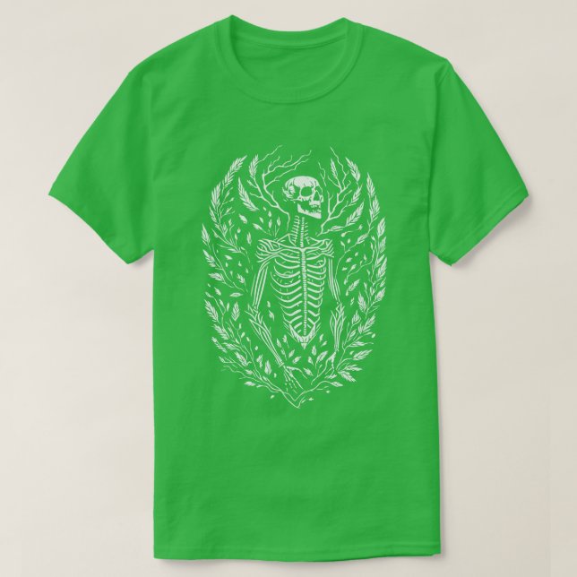 Skelett im Tätowierungsstil T-Shirt (Design vorne)