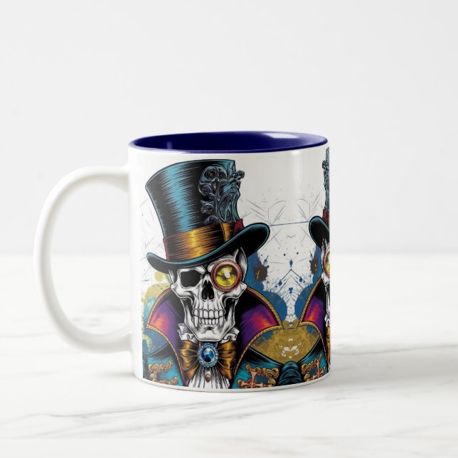 Skelett im Viktorianischen Stil Zweifarbige Tasse (Links)