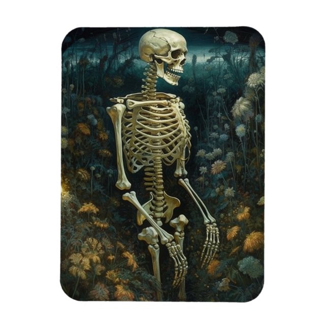 Skelett in einem Nachtgarten Jede Anlässe Magnet (Vertikal)