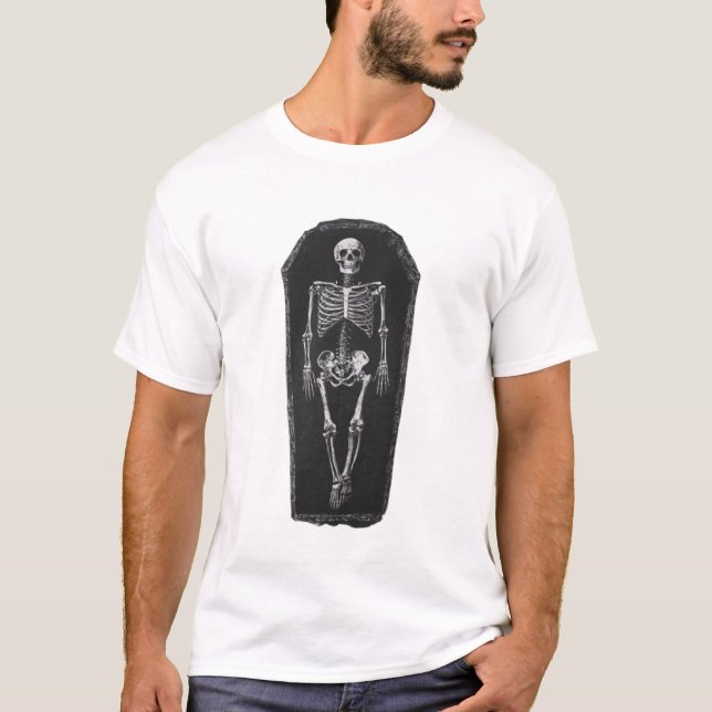 Skelett in einem Sarg T-Shirt (Vorderseite)