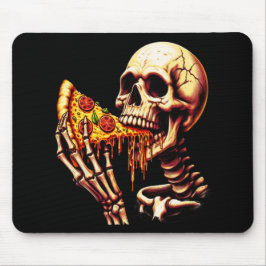 Skelett isst Pizza Mousepad