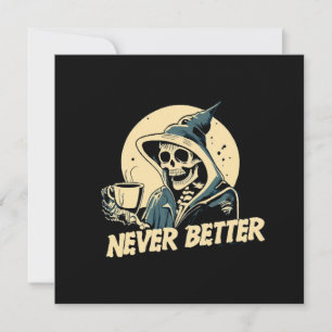 Skelett Kaffee Halloween Einladung