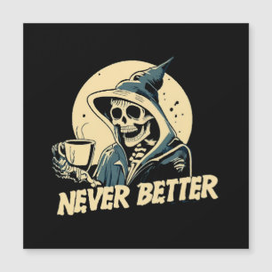 Skelett Kaffee Halloween Magnetkarte
