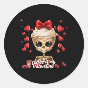 Skelett Kaffee Ist Mein Valentin Lustige Valentins Runder Aufkleber