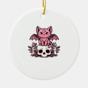 Skelett-Katze Halloween Essential T-Shirt Keramik Ornament
