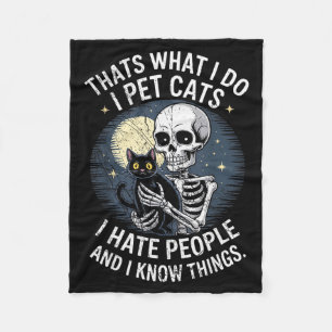 Skelett-Katze-Kätzchenliebhaber-Totenkopf-Kitty-Ha Fleecedecke