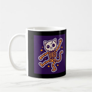 Skelett-Katze Tanz Halloween Kaffeetasse
